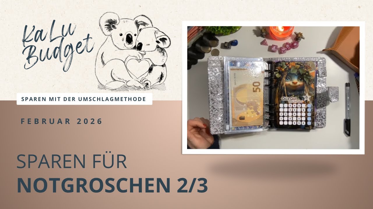 Sparen für Notgroschen | Februar 2026 2/3| 200 EUR Budget | Entspannte Spielerunde  #umschlagmethode