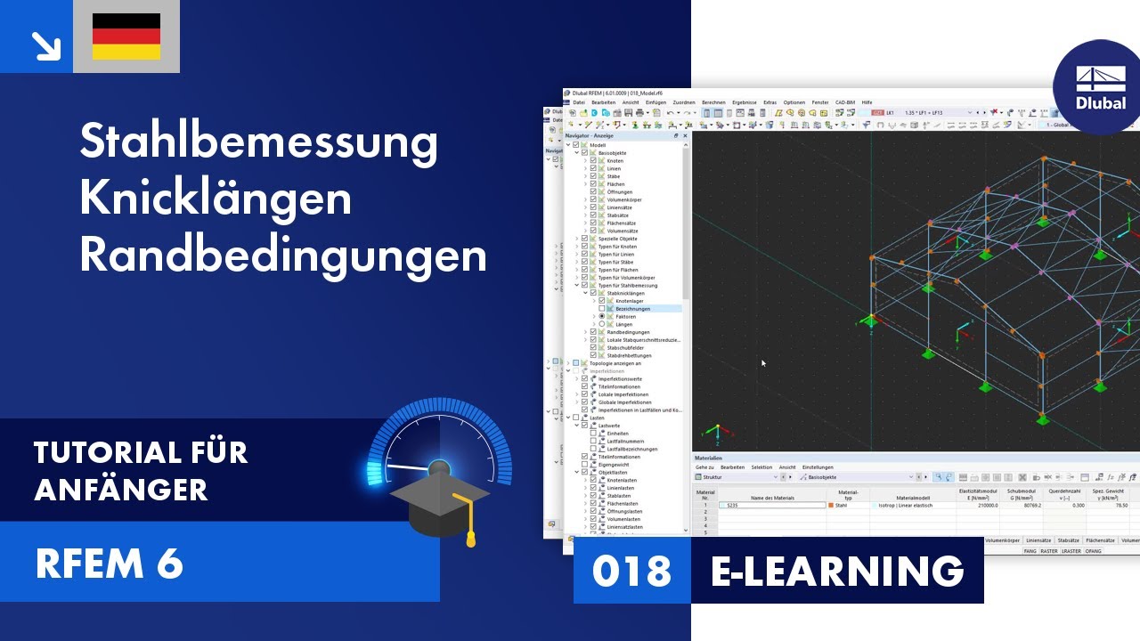 Учебное пособие RFEM 6 для начинающих | 018 Проектирование стальных конструкций | Длина потери ус...