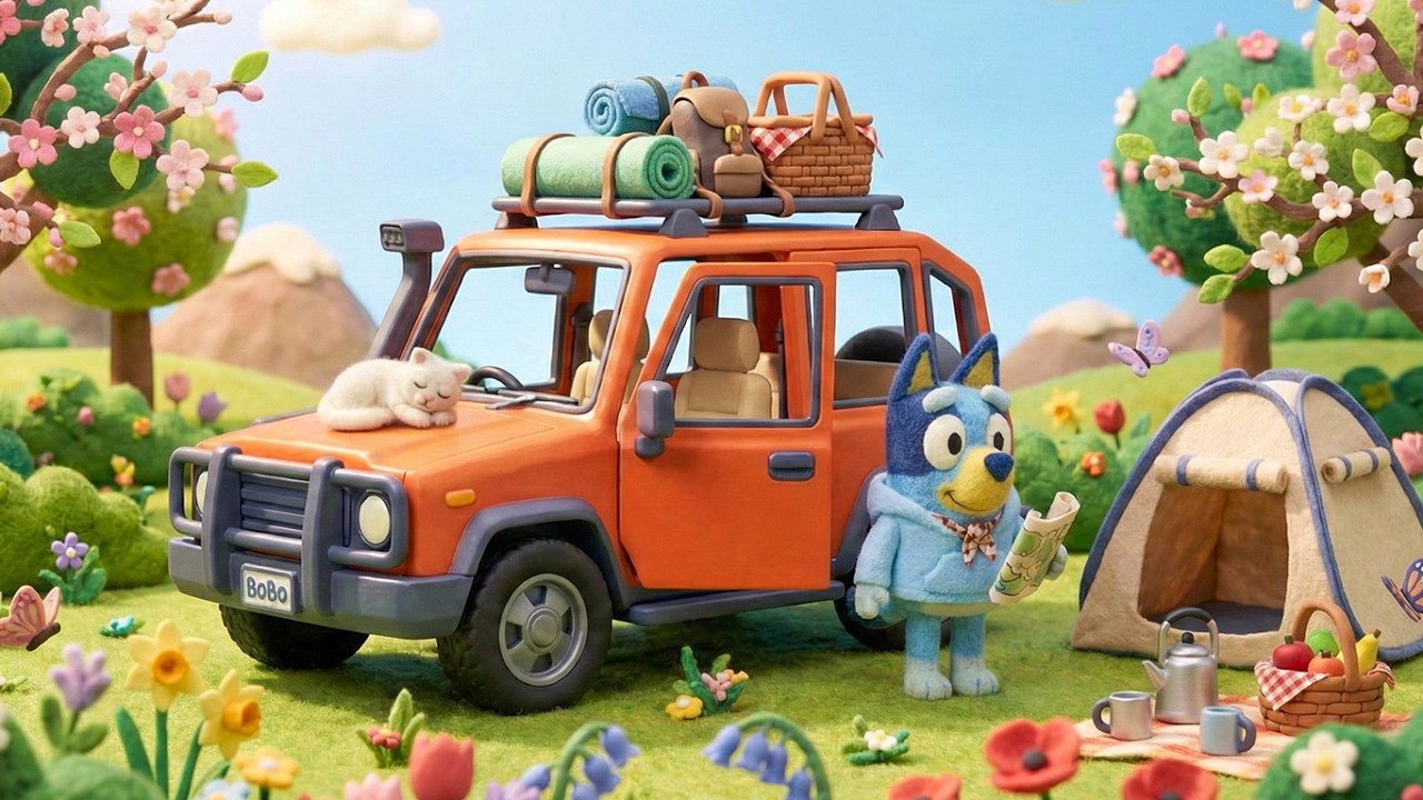 Bluey’s Spring Road Trip 🌿 🌸 Cozy Lo-Fi Jazz To Relax, Study & Chill