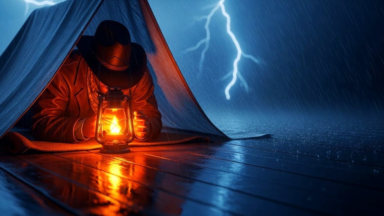 Arthur&rsquo;s Lonely Night Camp in the Swamp During Heavy Thunderstorm | RDR2 ASMR Deep Sleep