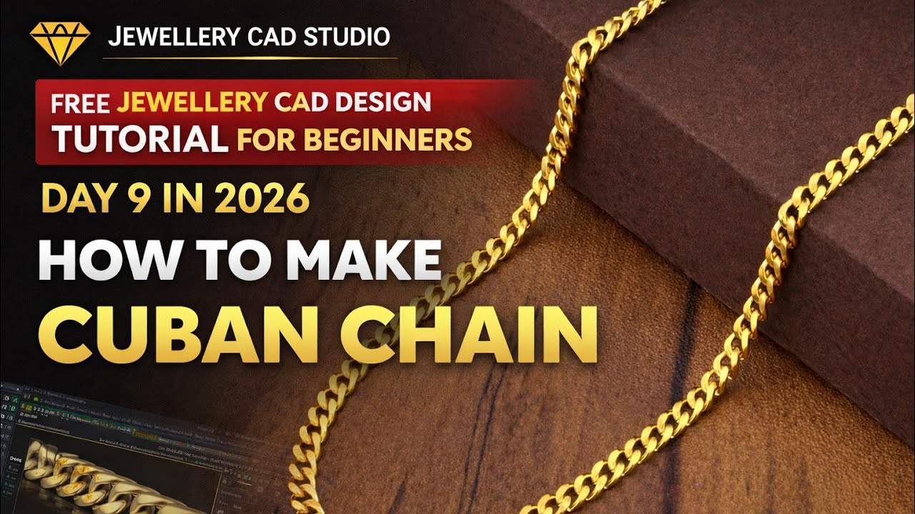 Free jewellery CAD design tutorial Day 9 || How to make Cuban chain 