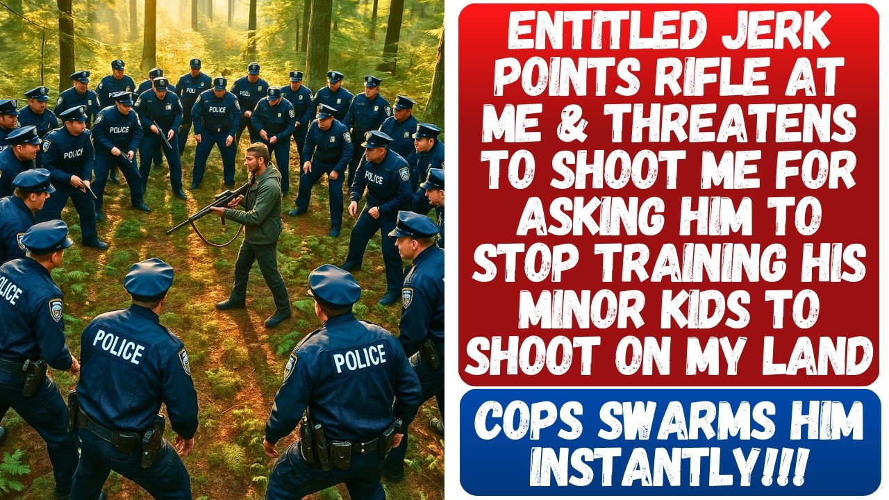 ENTITLED JERK POINTS RIFLE AT ME & THREATENS TO SHOOT ME FOR ASKING HIM TO STOP SHOOTING AT MY HOUSE