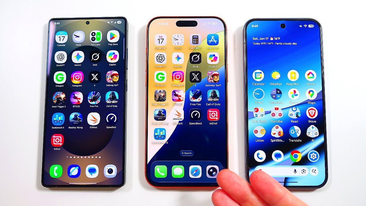 Galaxy S25 Ultra vs iPhone 17 Pro Max vs Pixel 10 Pro XL