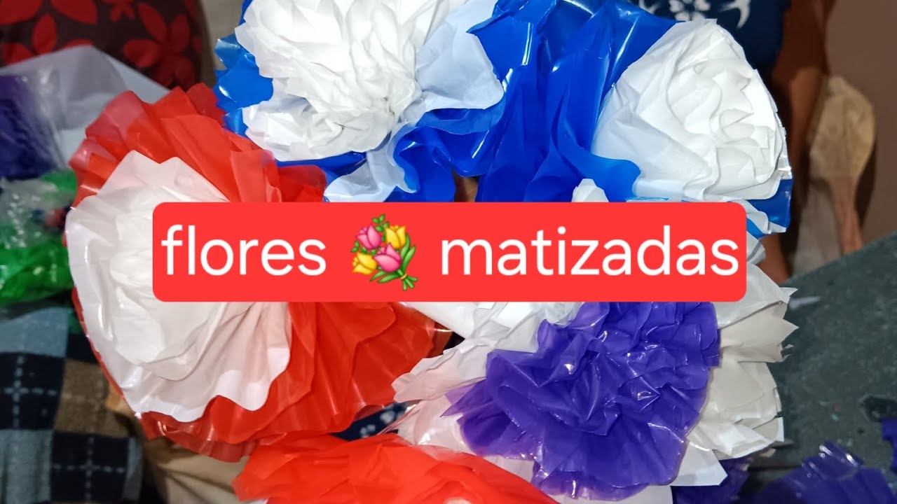 miren como quedan las flores de plástico matizada