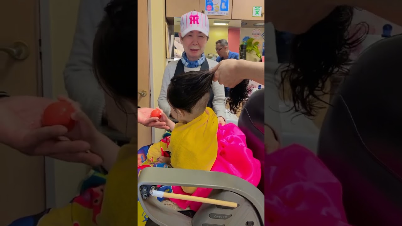 Baby complete head shave as a ritual for the first time🤩❤️wait for end🥰🥰🥰her reaction 😃