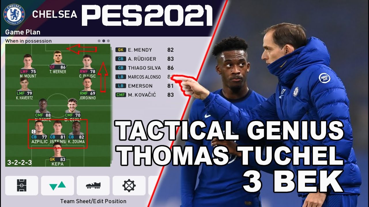MENCOBA 3 FORMASI 3 BAK THOMAS TUCHEL PES2021
