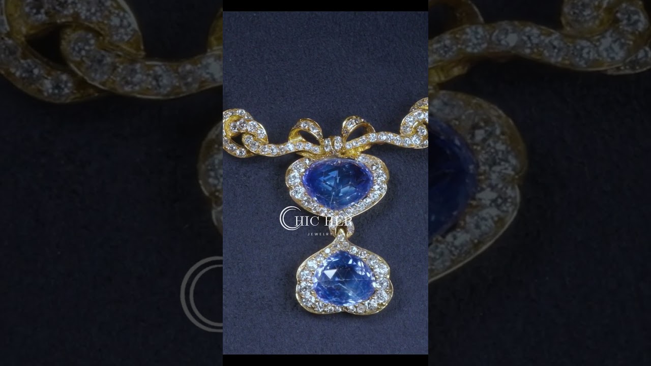 Stunning Irregular Cut Sapphire Necklace