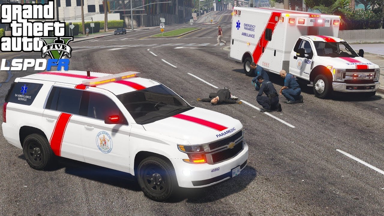 GTA 5 Paramedic Mod EMS Supervisor Chevy Tahoe Fly Car Responding To Emergency Calls