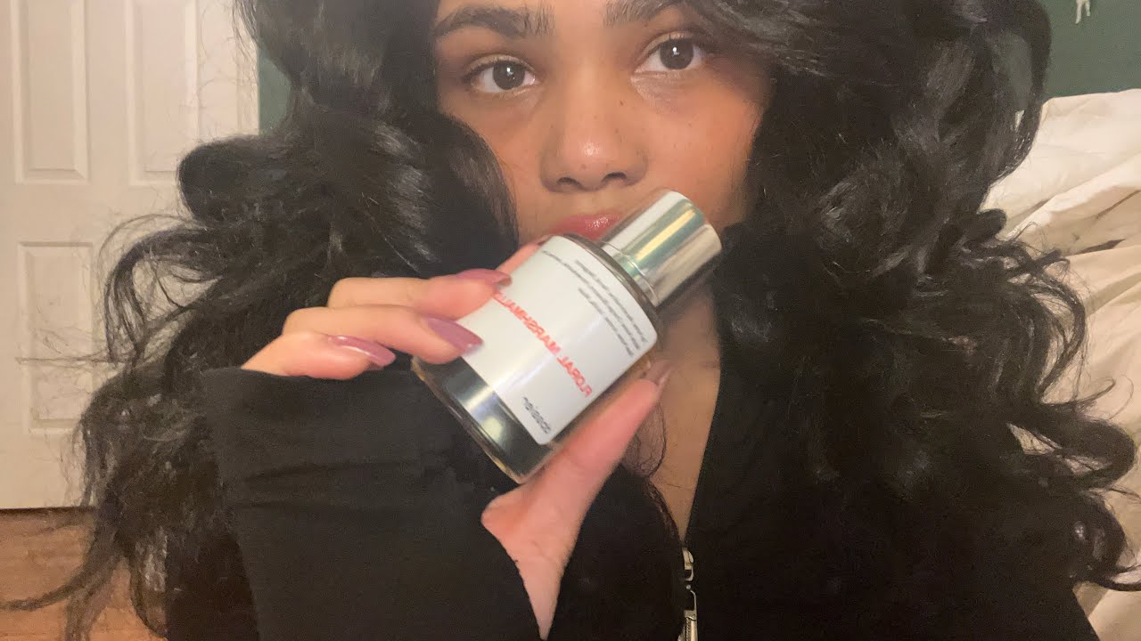 ASMR tapping on perfumes (soft whispers)