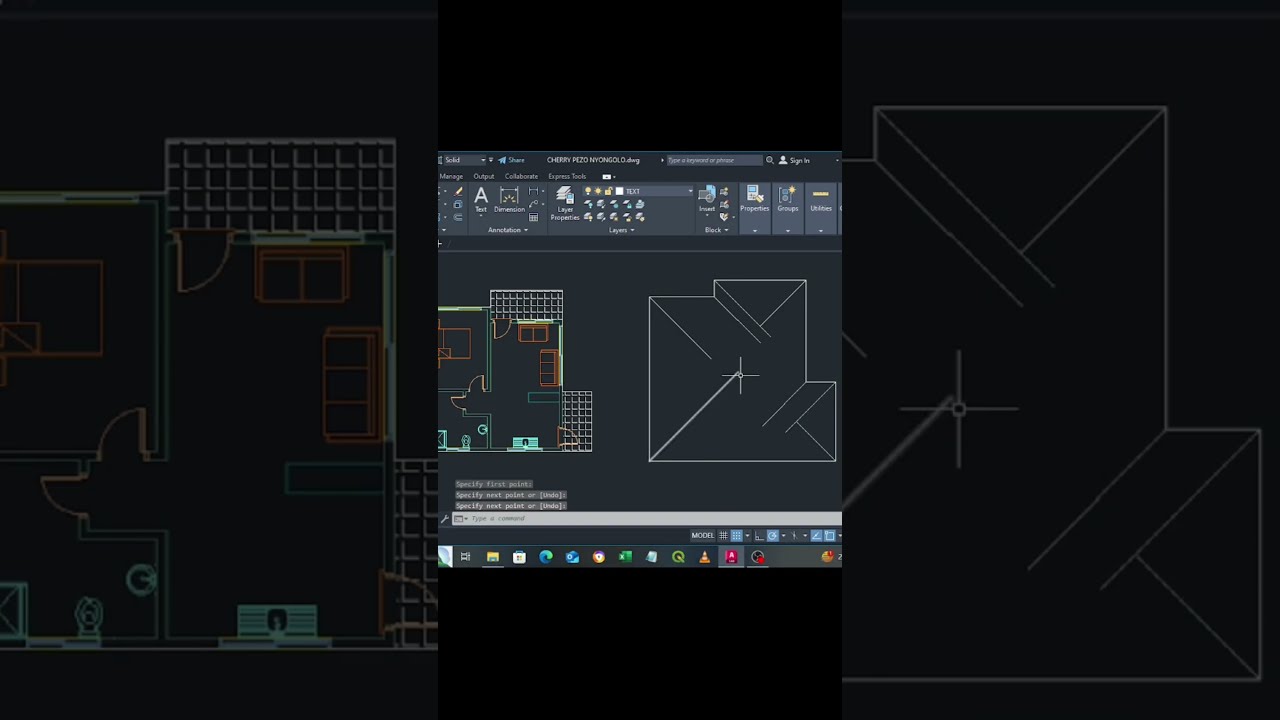 How to Draw a 2D Roof Plan in AutoCAD | Step-by-Step Tutorial for Beginners #autocad