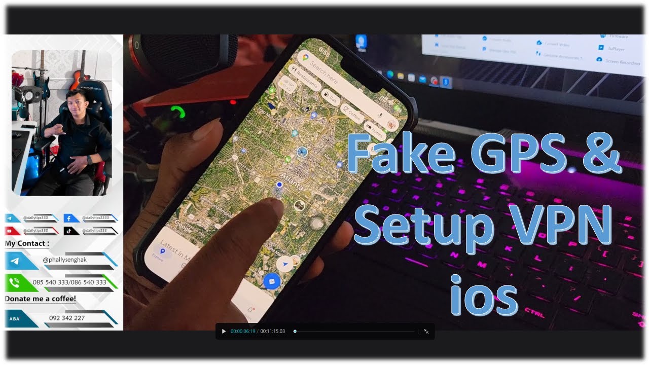 របៀបកំណត់ Fake GPS និងរៀបចំ VPN នៅលើទូរស័ព្ទដៃ iPhone ios 2024 ✔