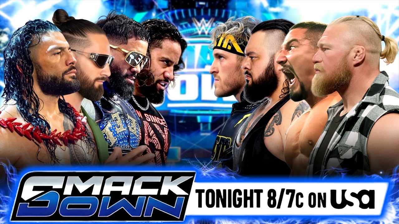 Roman Reigns Seth Rollins & The Usos vs Brock Lesnar with The Vision - WWE SMACKDOWN | 14/Feb/2026