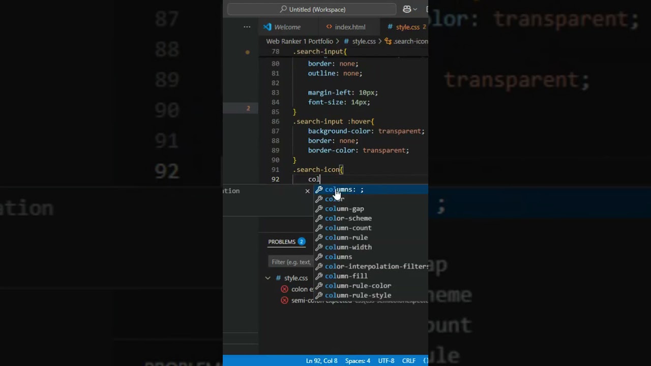 ✨ Create a Stylish Search Bar with Icon Using CSS | Easy & Responsive! 🚀