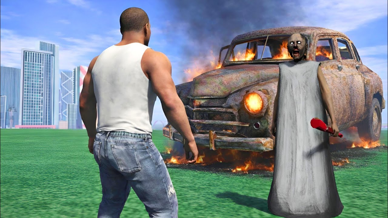 Franklin Found Giant Granny & Granny's Car in Indian Bike Driving 3D