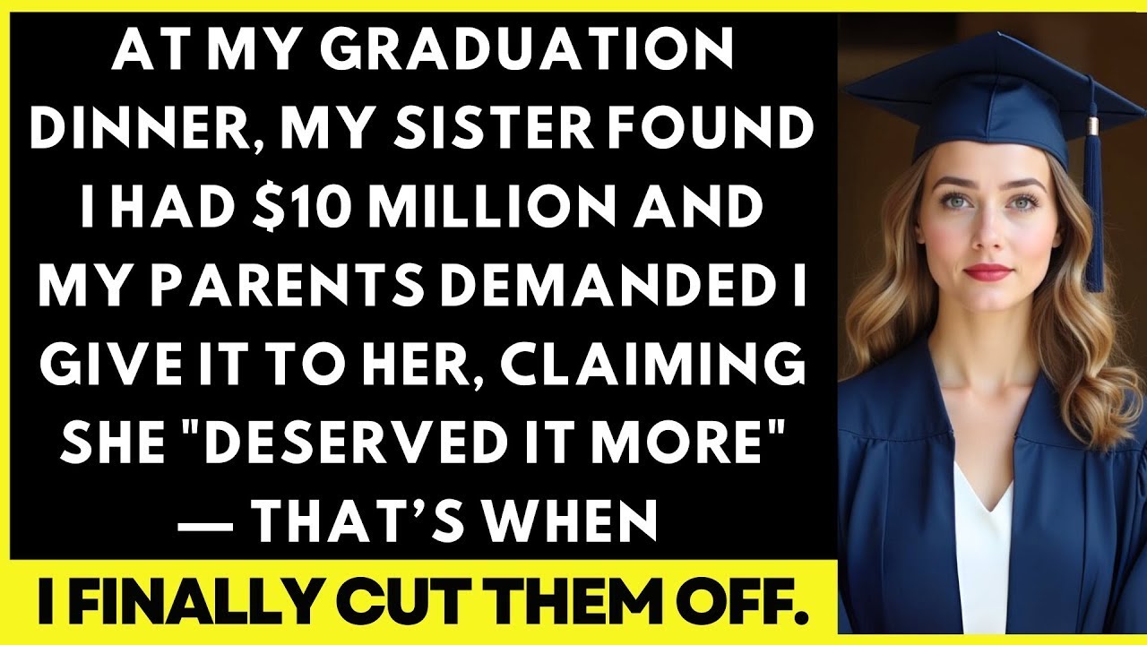 At My Graduation Dinner, My Sister Found I Had $10M And My Parents Demanded I Give It To Her