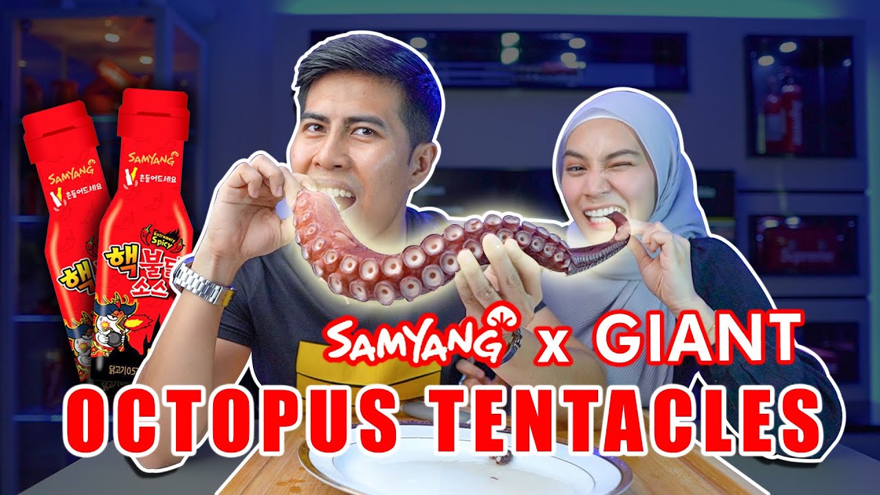 MUKBANG GIANT OCTOPUS TENTACLE SAMYANG MACAM KATE YUP SAMPAI MUNTAH !