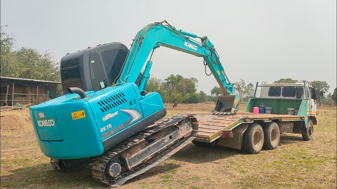 รีวิว รถขุดเก่านอก KOBELCO SK75 ลงงานแรก ทีมงานน้องใหม่ เสี่ยนันจัดให้