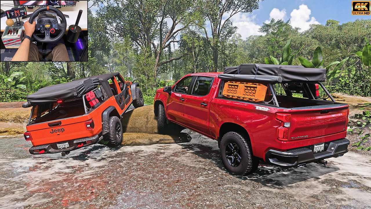 Chevrolet Silverado LT Trail Boss & Jeep Rubicon - Forza Horizon 5 | Logitech G29 Steering Wheel