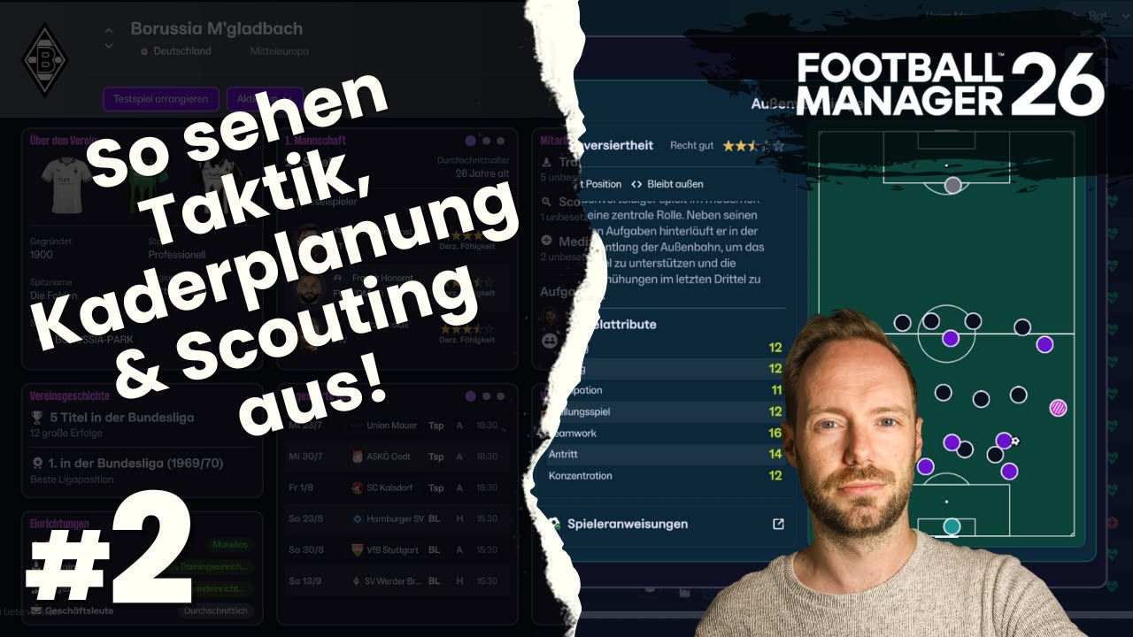 Lets Play Football Manager 26 Beta | #2 - Erste Eindr&uuml;cke von Taktik, Kaderplanung & Scouting!