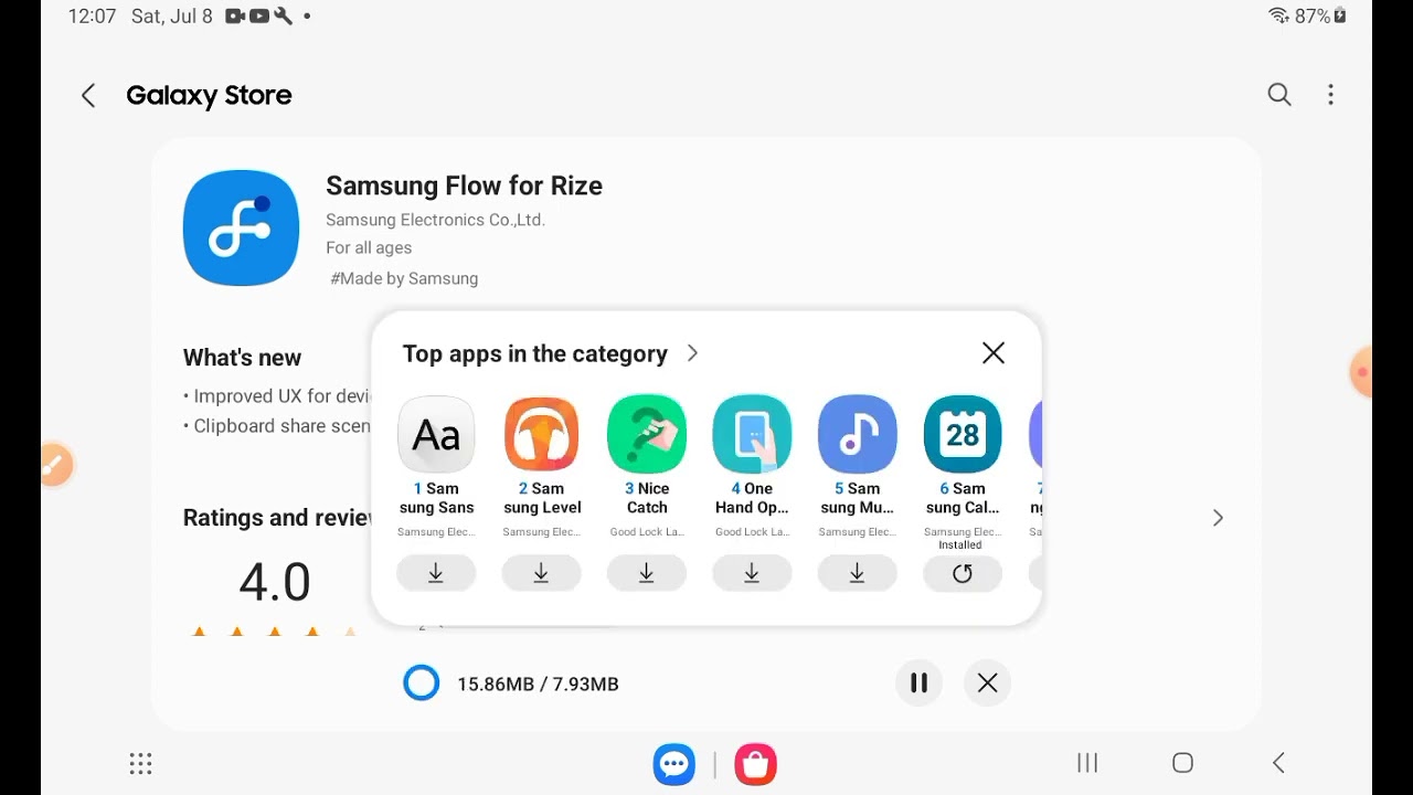how to download Samsung Flow update