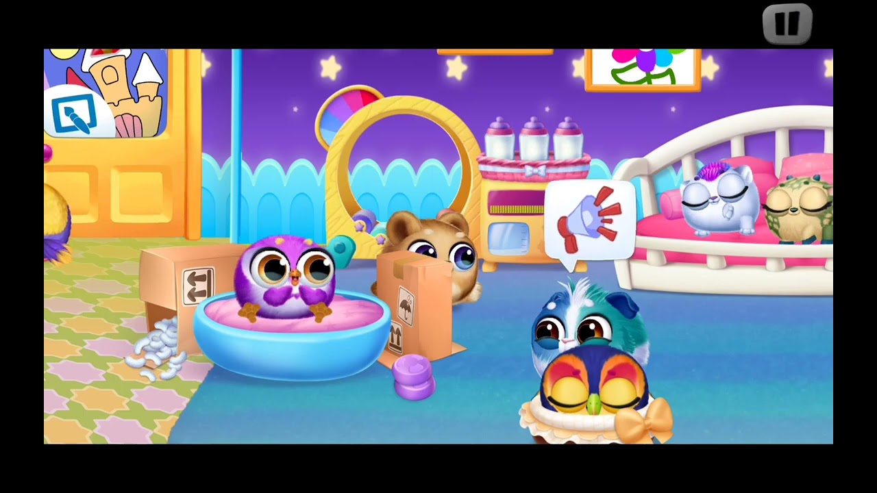 blue gennie pig with baby purple paguin