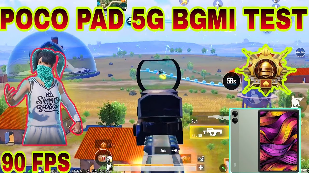 Poco Pad 5g Bgmi Test 90 Fps | Poco Pad 5g Bgmi Test | Poco Pad 5g Gaming Test