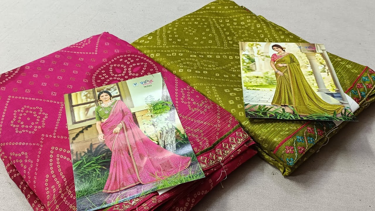 Vipul bandhej special new saree collection.. Single piece available#saree #vipulsaree #bandhejsaree 