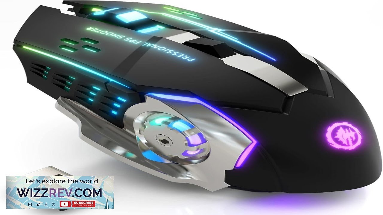 MELOGAGA Wireless Gaming Mouse Bluetooth Mouse RGB Rechargeable 2.4G USB Cordless Computer