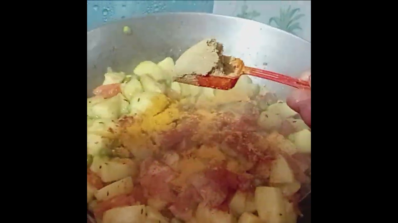 Aalu matar without ginger and onion