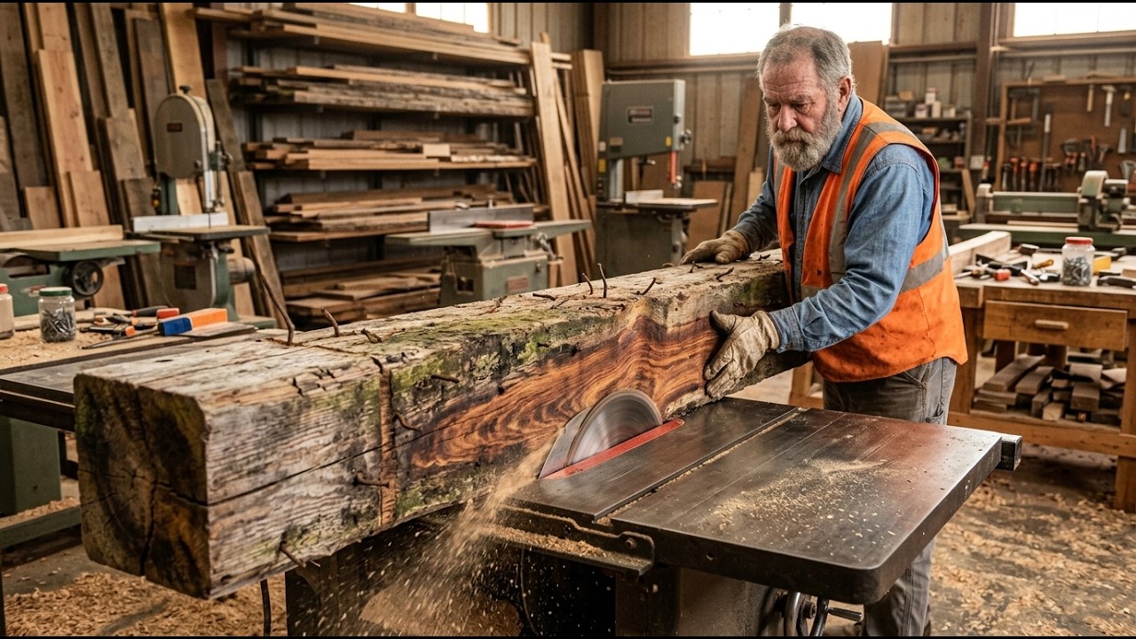 Watch This Old Man Transforms Old, Stiff, Rotten Pieces Of Wood Into Incredibly Valuable Furniture!