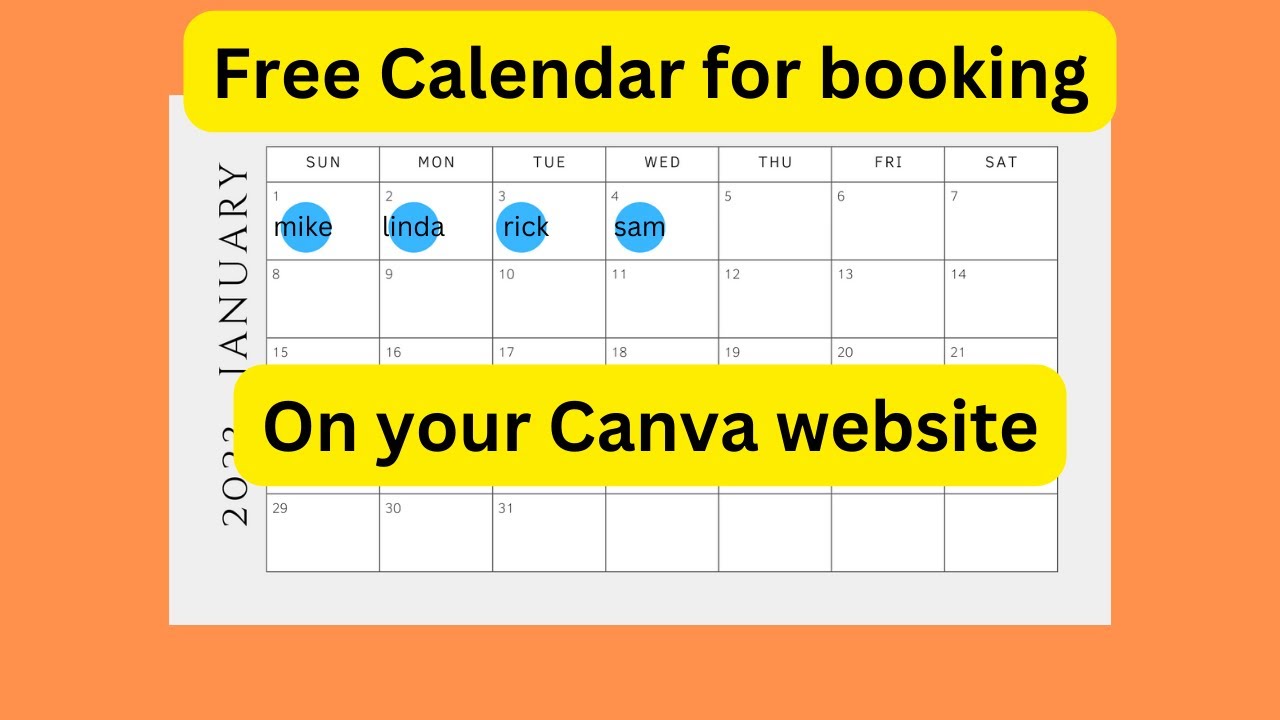 how to add a calendar for scheduling in your canva website free