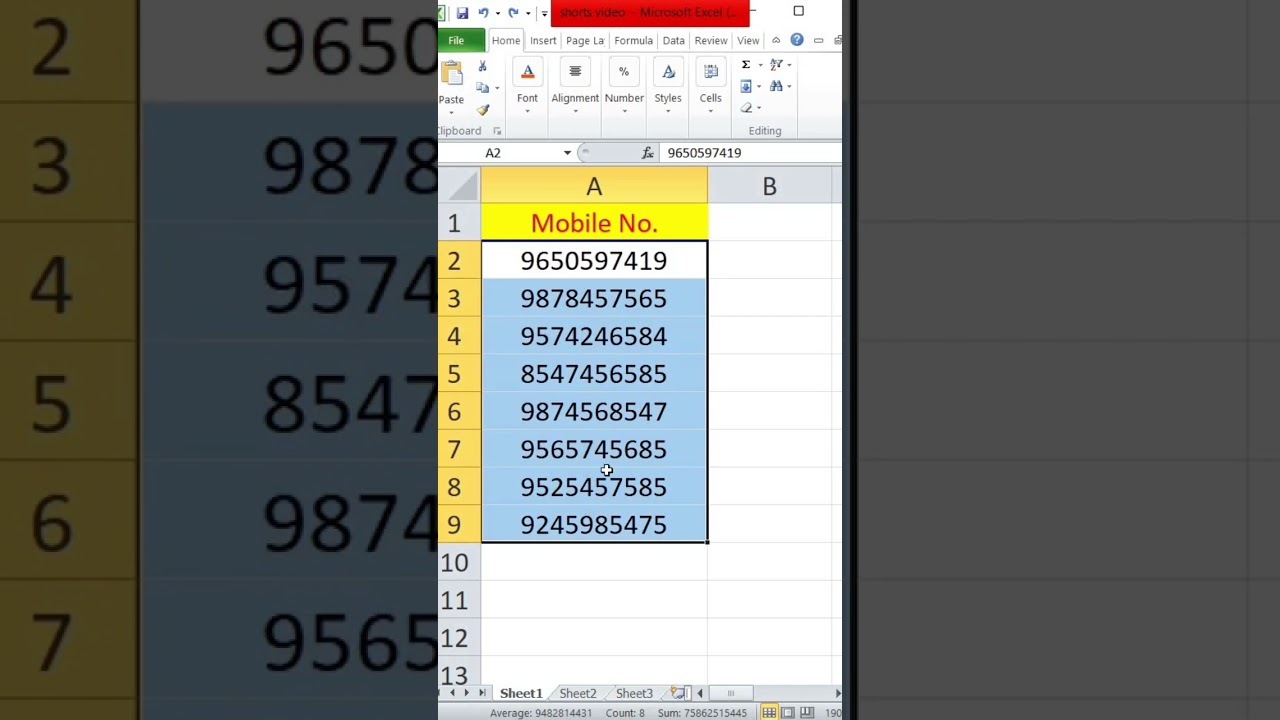 Add +91 before mobile number #shorts #excelshortsvideo #vinaytips