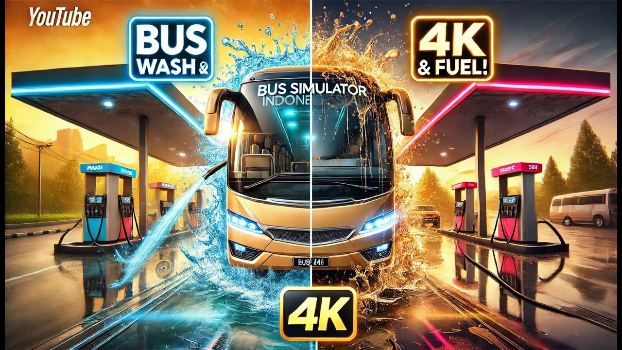 👉 “FULL BUS SERVICE 😱 Bus Wash + Fuel in Bus Simulator Indonesia | BUSSID 4K Gameplay”