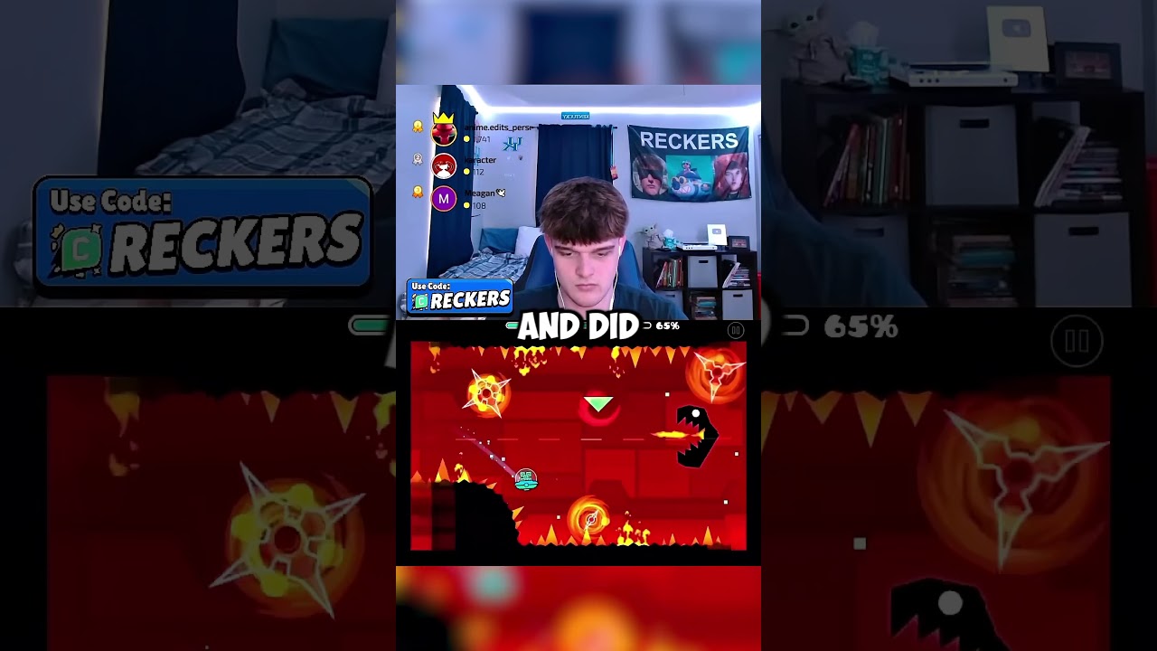 Игрок Geometry Dash в ярости, но всё равно выходит из тупика