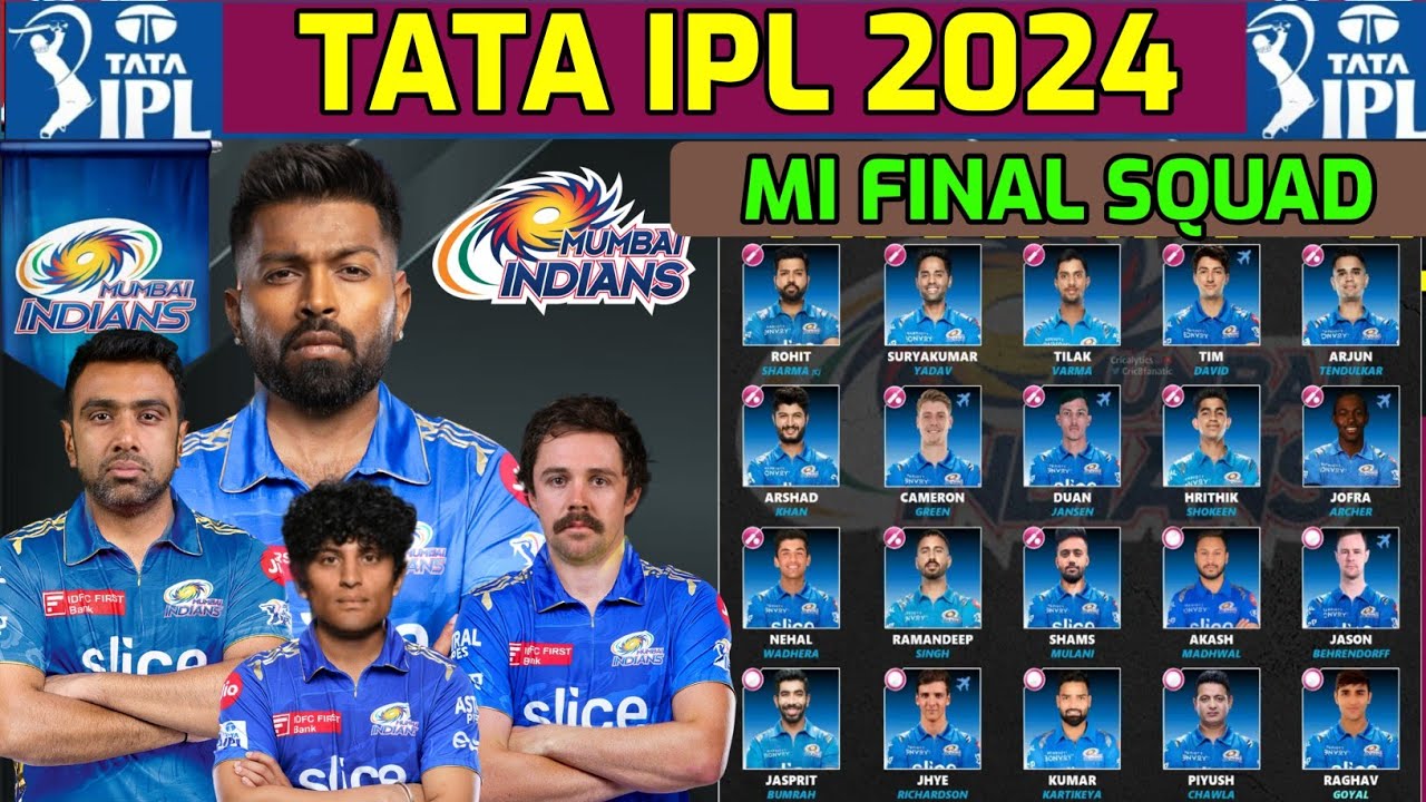 IPL 2024 - Mumbai Indians New Squad | MI Full Squad 2024 | Mumbai Indians Players List 2024