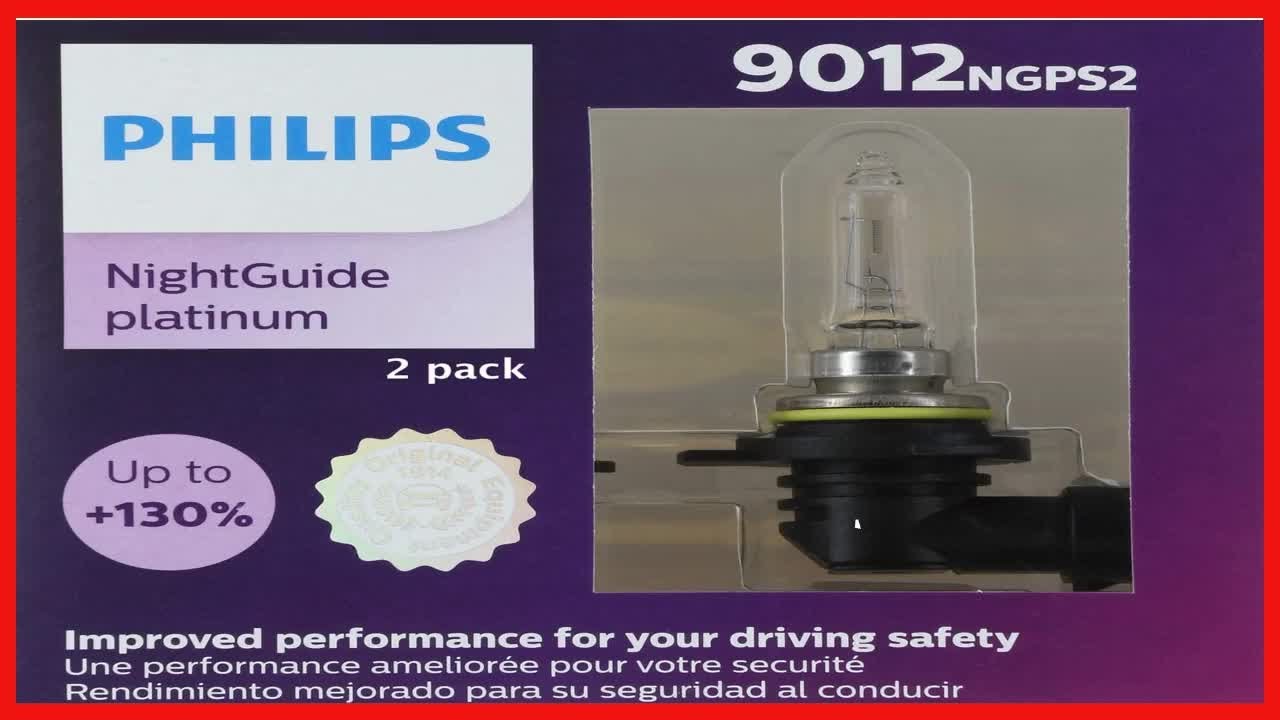 Philips Automotive Lighting 9012 NightGuide Platinum Upgrade Headlight Bulb, Pack of 2