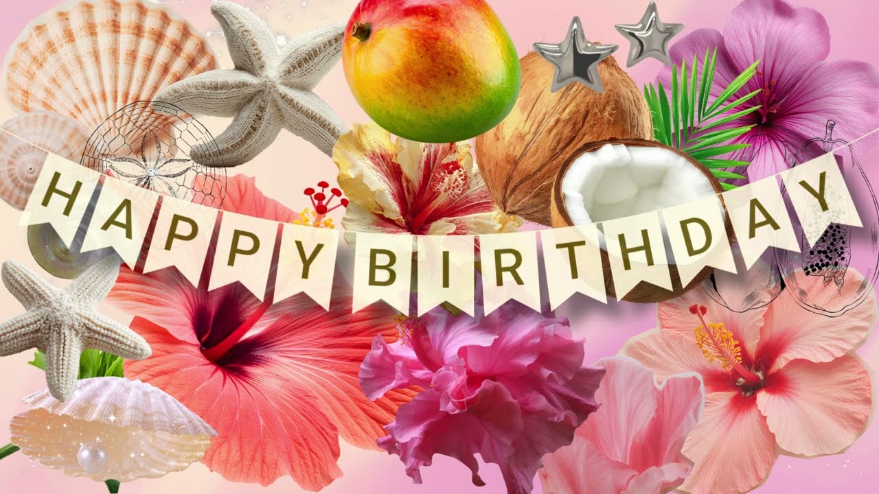 Happy Birthday Tropical Beach Mermaid + Jazz Instrumental
