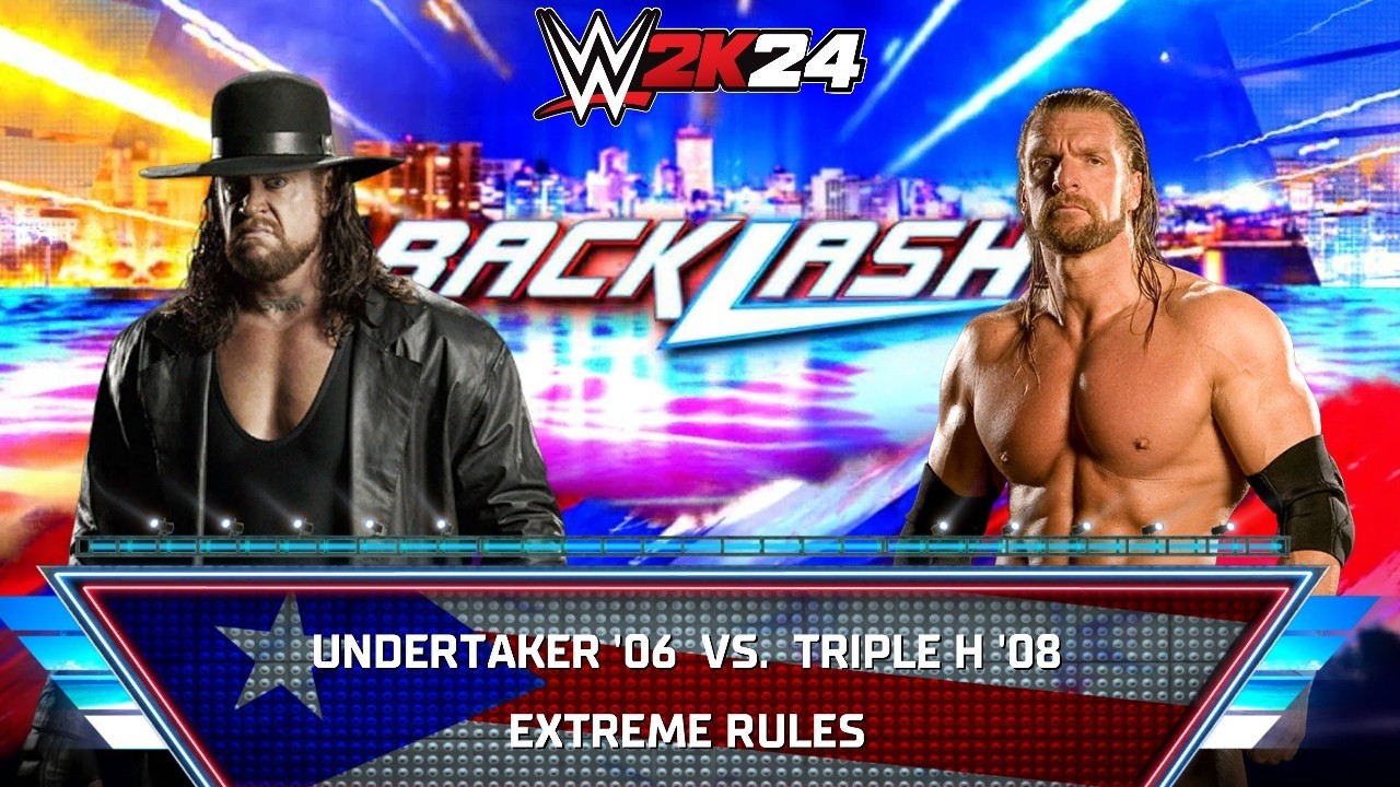 Full Match - Undertaker '06 vs Triple H '08: Extreme Rules Match at Backlash | WWE 2k24 