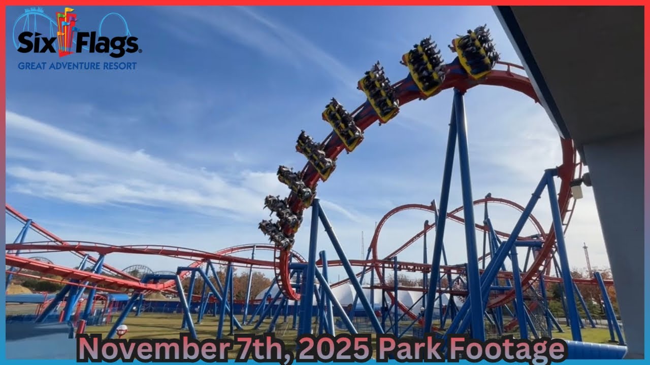 Six Flags Great Adventure November 7th, 2025 Park Footage