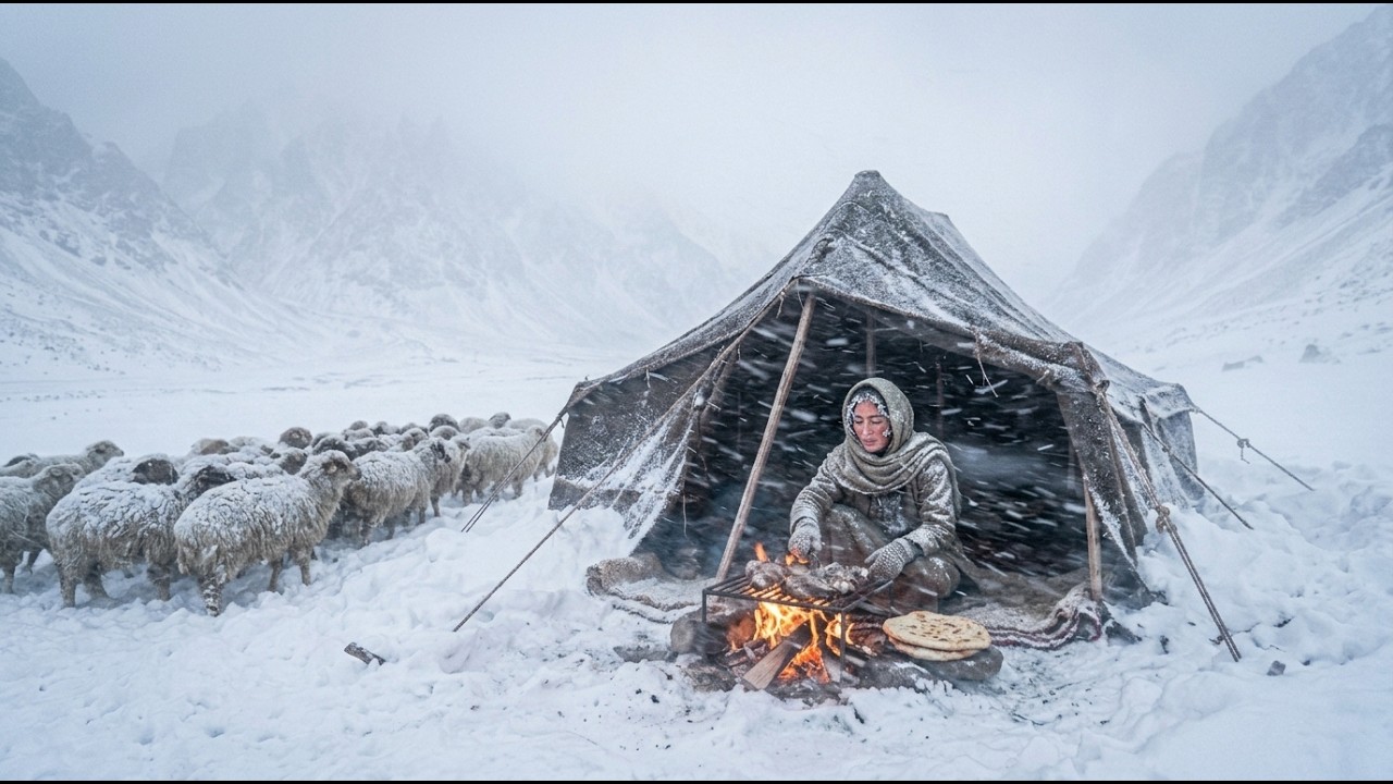 Surviving the Harsh Afghanistan Winter | Fire Roasted Wild Meat & Traditional Bread