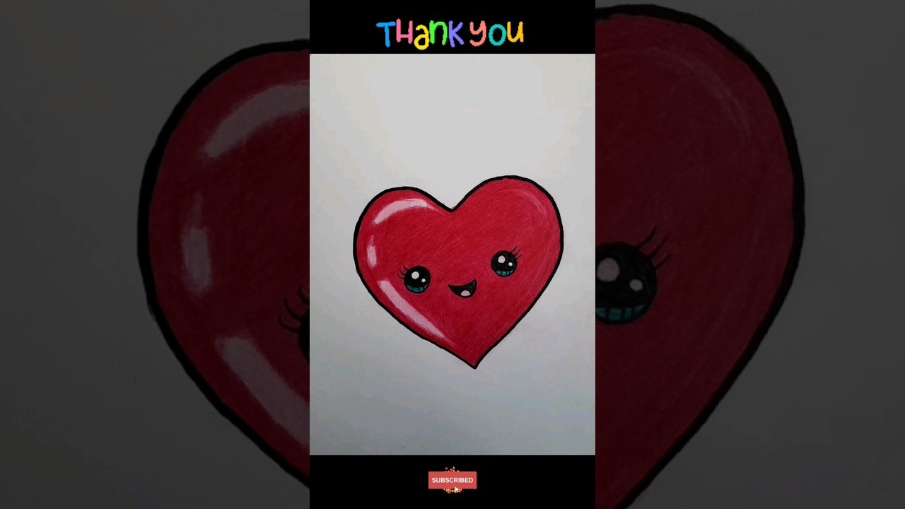 Cute red heart easy drawing #cute #red #heart #love #easy #drawing #shorts