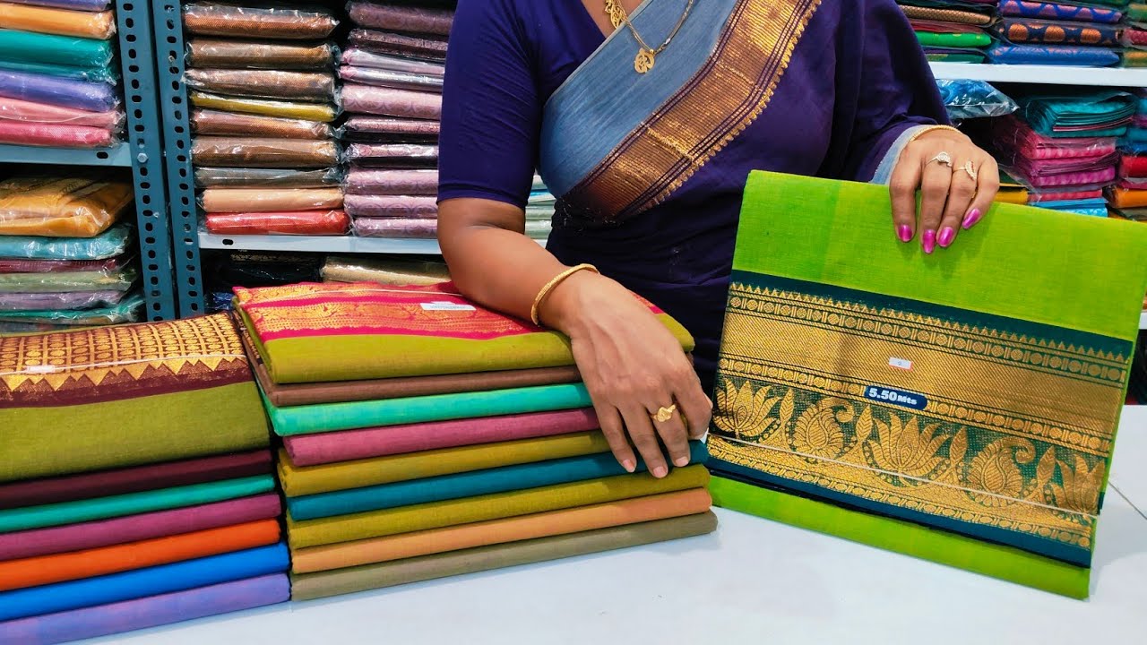80' count✨ premium quality 💥 chettinad cotton sarees 🍁big border 🍁 with out blouse don't miss
