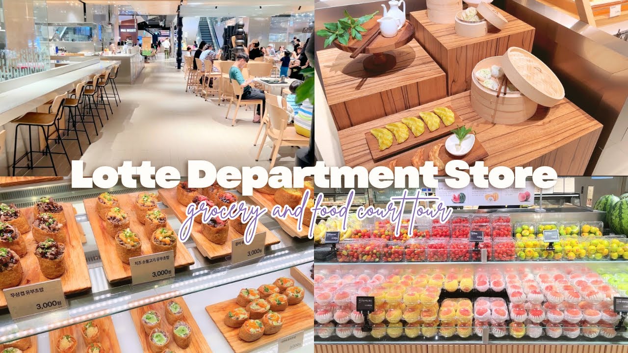 Lotte Department Store: grocery and food court tour #koreanfood