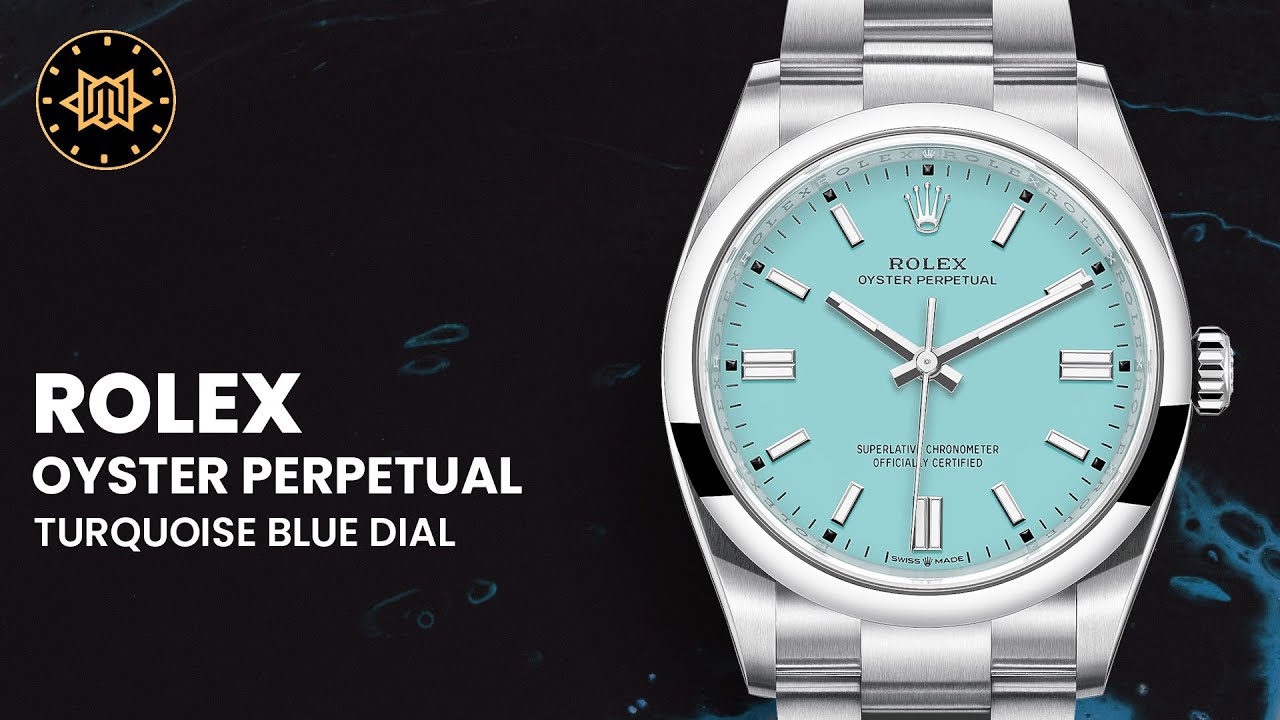 Rolex Oyster Perpetual Tiffany Turquoise Blue dial 124300