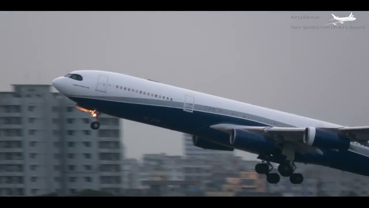 A340 A330 B777 B787 Takeoffs From Dhaka Airport