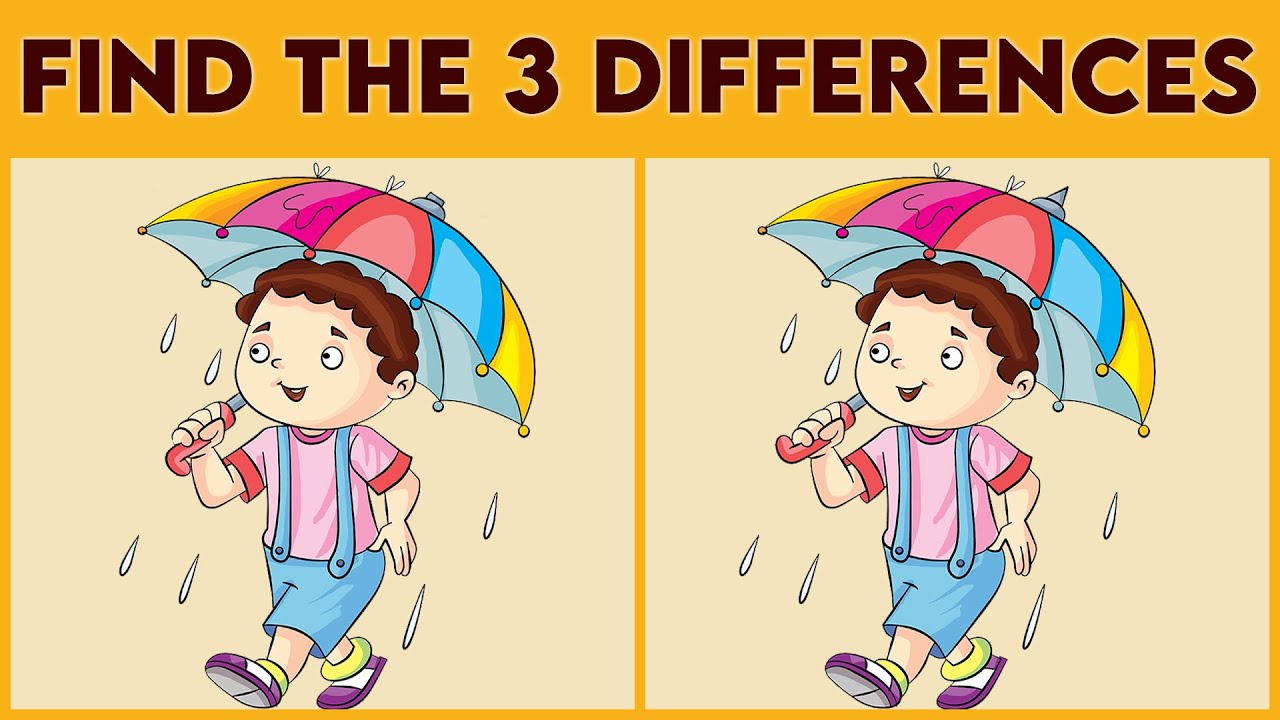 Find The 3 Differences - Monsoon Scene! Raindrop Riddles! 🌧️🌦️☔️ (EPISODE 59)