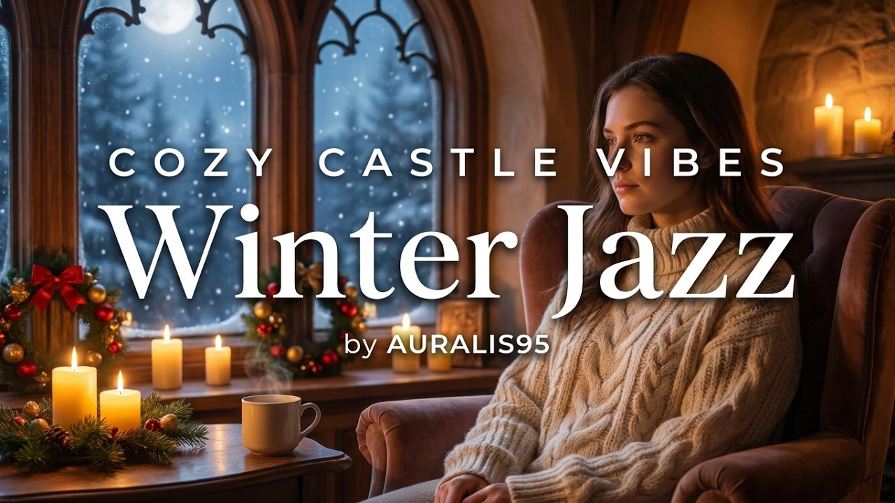 Cozy Winter Jazz in a Snowy Castle | Relaxing Christmas Jazz & Candlelight Ambience