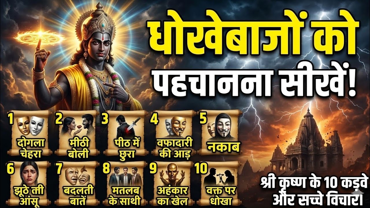धोखेबाजों को पहचानना सीखें! श्री कृष्ण के 10 कड़वे और सच्चे विचार।