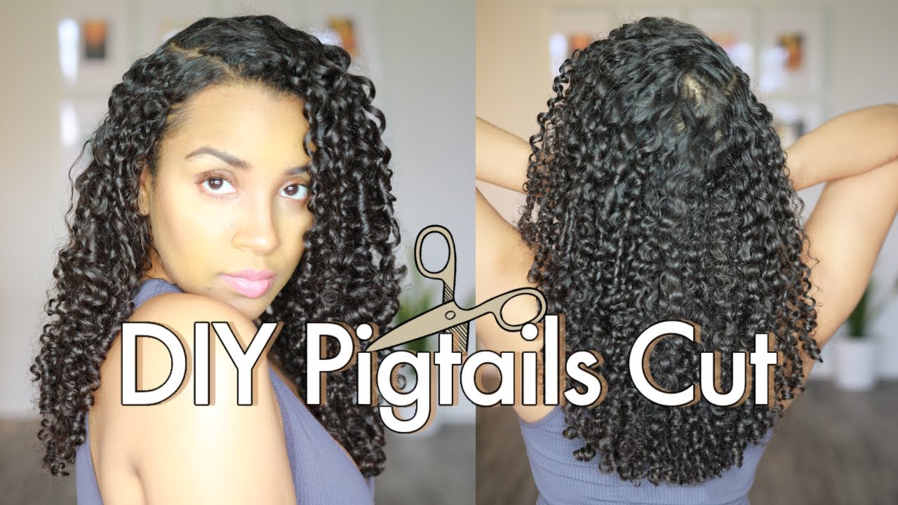 DIY Curly Haircut: Layering Curly Hair with Pigtails Cut
