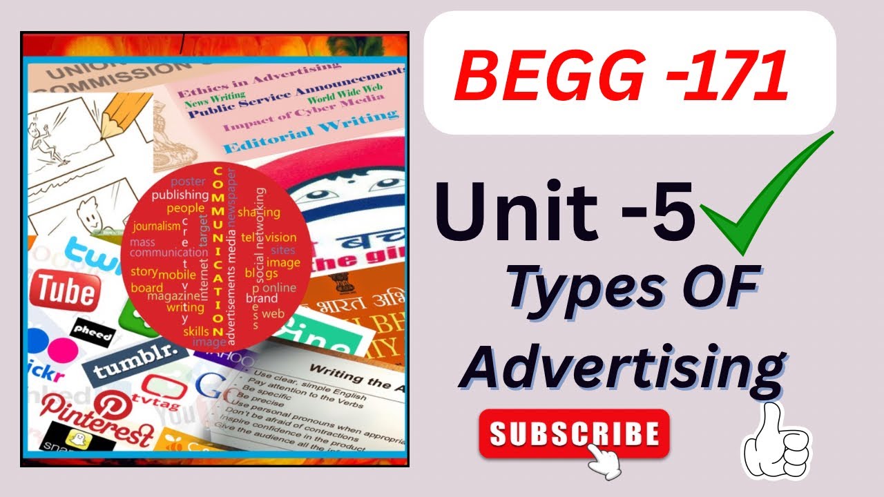 BEGG -171 \\ Unit -5 Types Of Advertising #ignou #begg171 #unit5 #advertising #ignoustudymaterial 